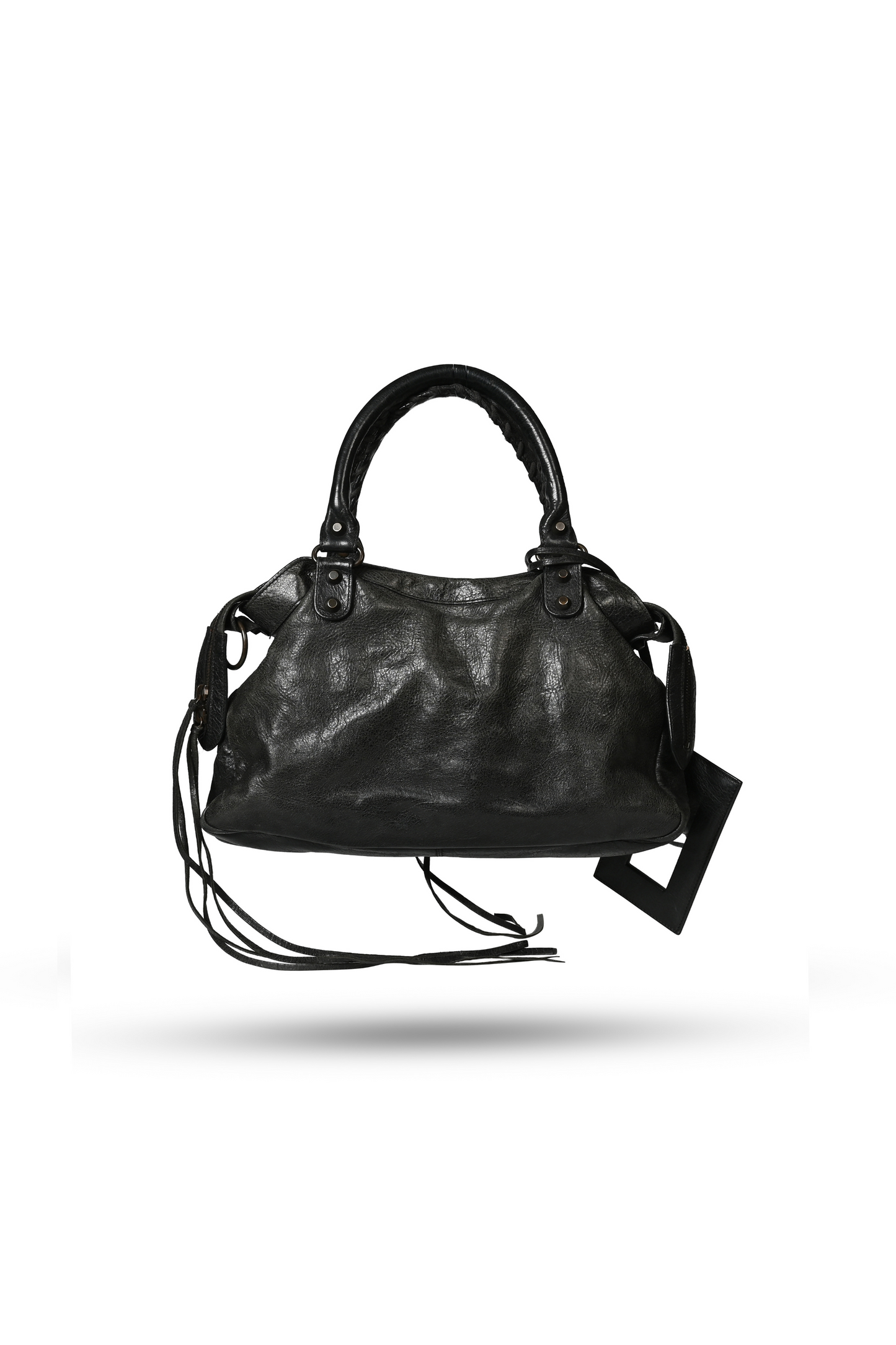 Balenciaga Black City Leather Handbag Gunmetal Hardware