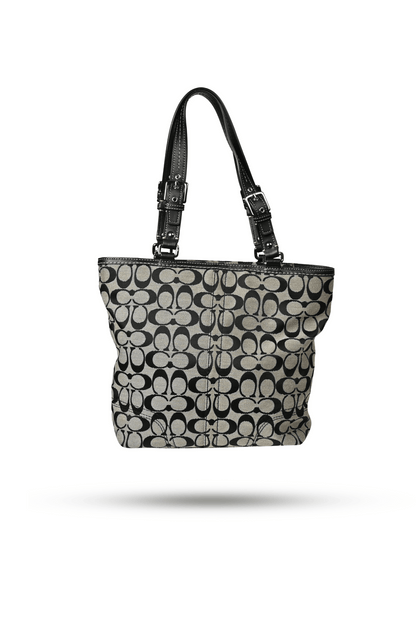 Coach Signature Black Canvas Tote Bag