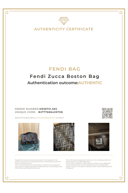 Fendi Zucca Boston Bag