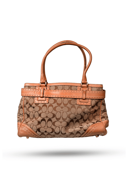 Coach Hampton Signature Canvas Leather Bag