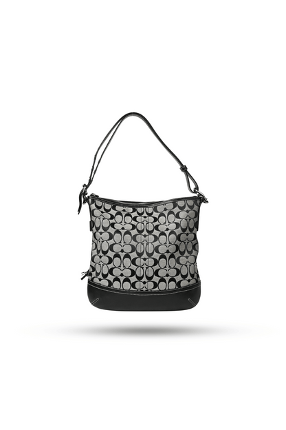 Coach Signature Black Canvas Leather Bag