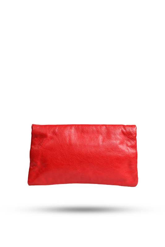 Balenciaga Red Leather Giant Envelope Clutch