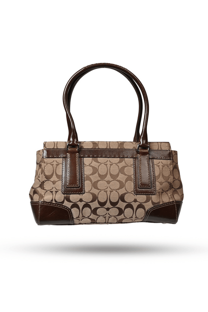 Coach Dark Brown Hampton Canvas Leather Bag