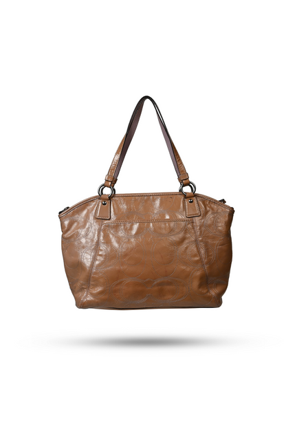 Coach Brown Stitch Patent Leather Bag