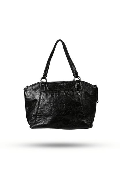 Coach Black Stitch Patent Leather Gloss Bag