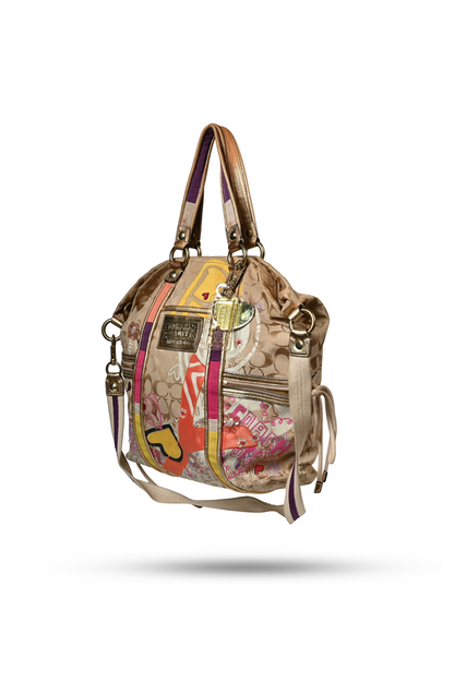 Coach Signature Poppy Beige Graffiti Bag