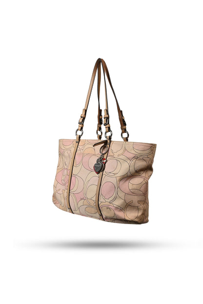 Coach Montecarlo Pink and White Tote