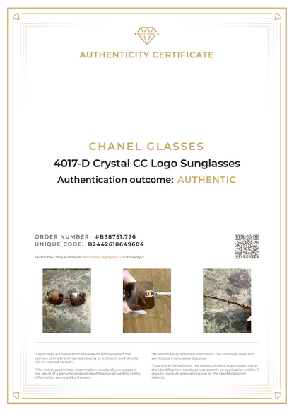 Chanel 4017-D Crystal CC Logo Sunglasses
