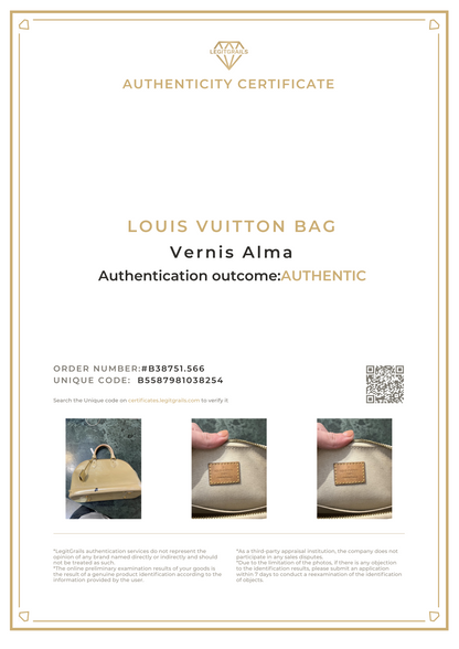 Louis Vuitton 2000 Monogram Vernis Alma
