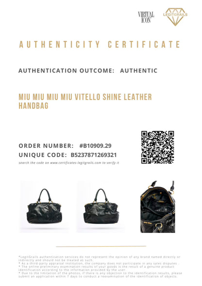 Miu Miu Vitello Shine Leather Handbag