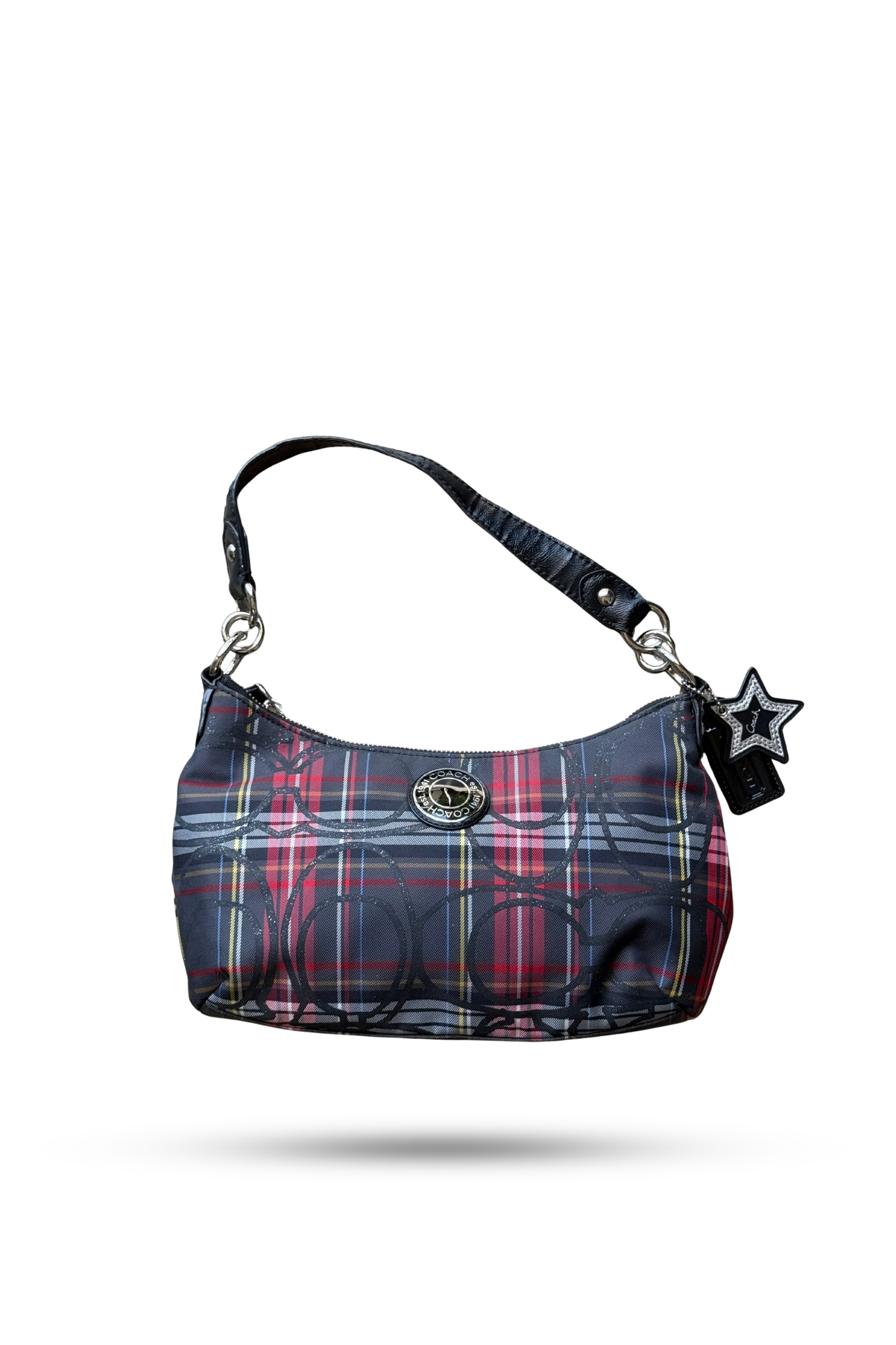 Coach Mini Poppy Tartan 2Way Bag