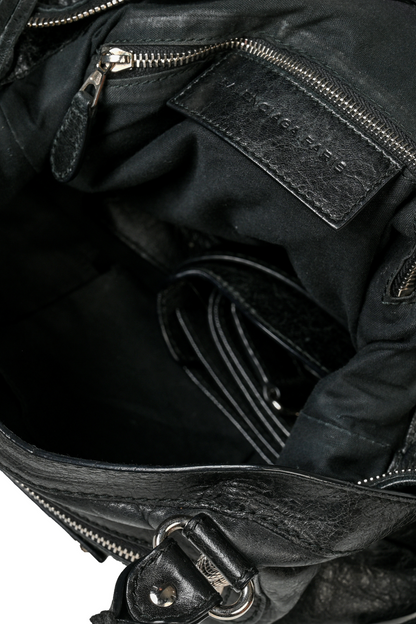 Balenciaga Black City Leather Handbag Silver Hardware