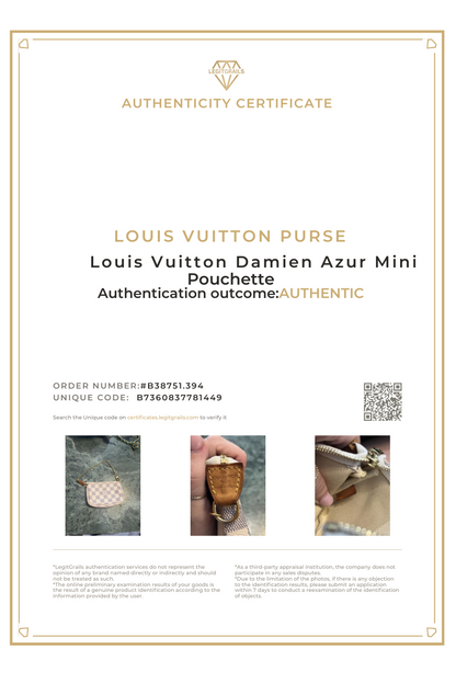Louis Vuitton Damier Azur Mini Pouchette