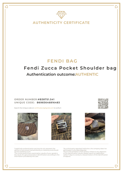 Fendi Zucca Pocket Shoulder Bag