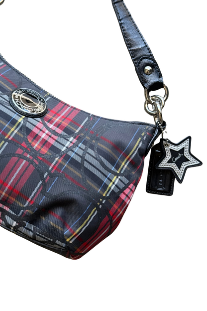 Coach Mini Poppy Tartan 2Way Bag