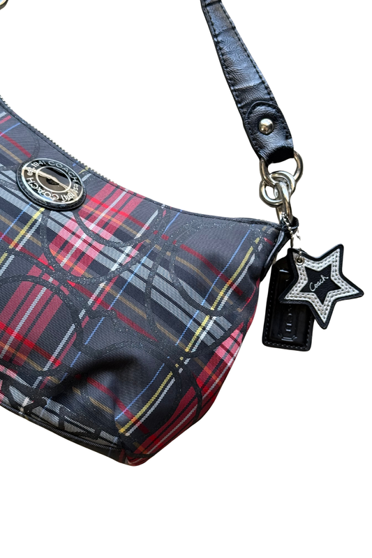 Coach Mini Poppy Tartan 2Way Bag