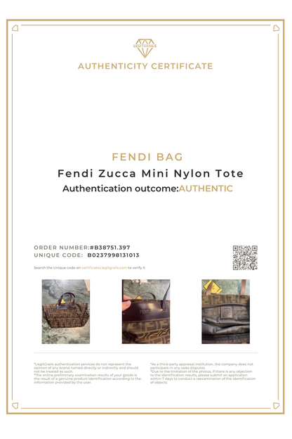 Fendi Zucca Mini Nylon Tote