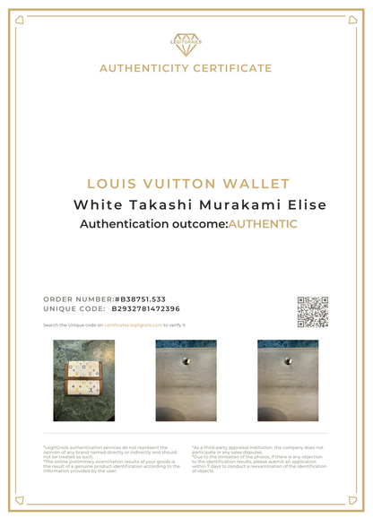 Louis Vuitton White Takashi Murakami Elise