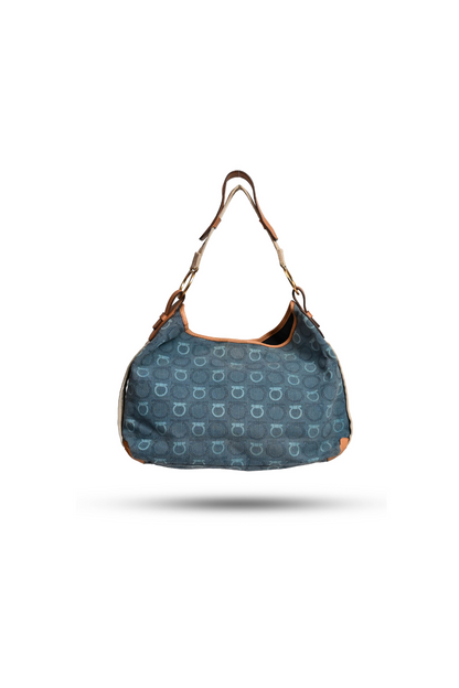 Salvatore Ferragamo Gancio Denim Hobo Bag