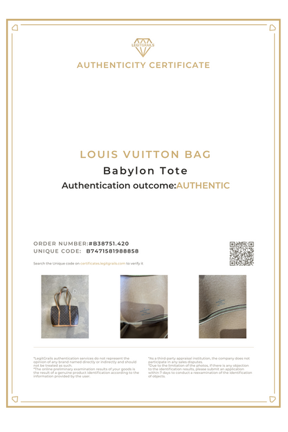 Louis Vuitton Babylon Monogram Tote