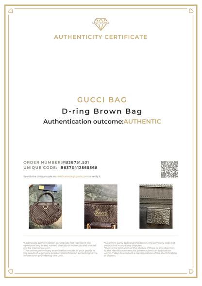 Gucci Brown D-Ring Cloth Bag