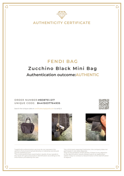 Fendi Zucchino Black Mini Bag