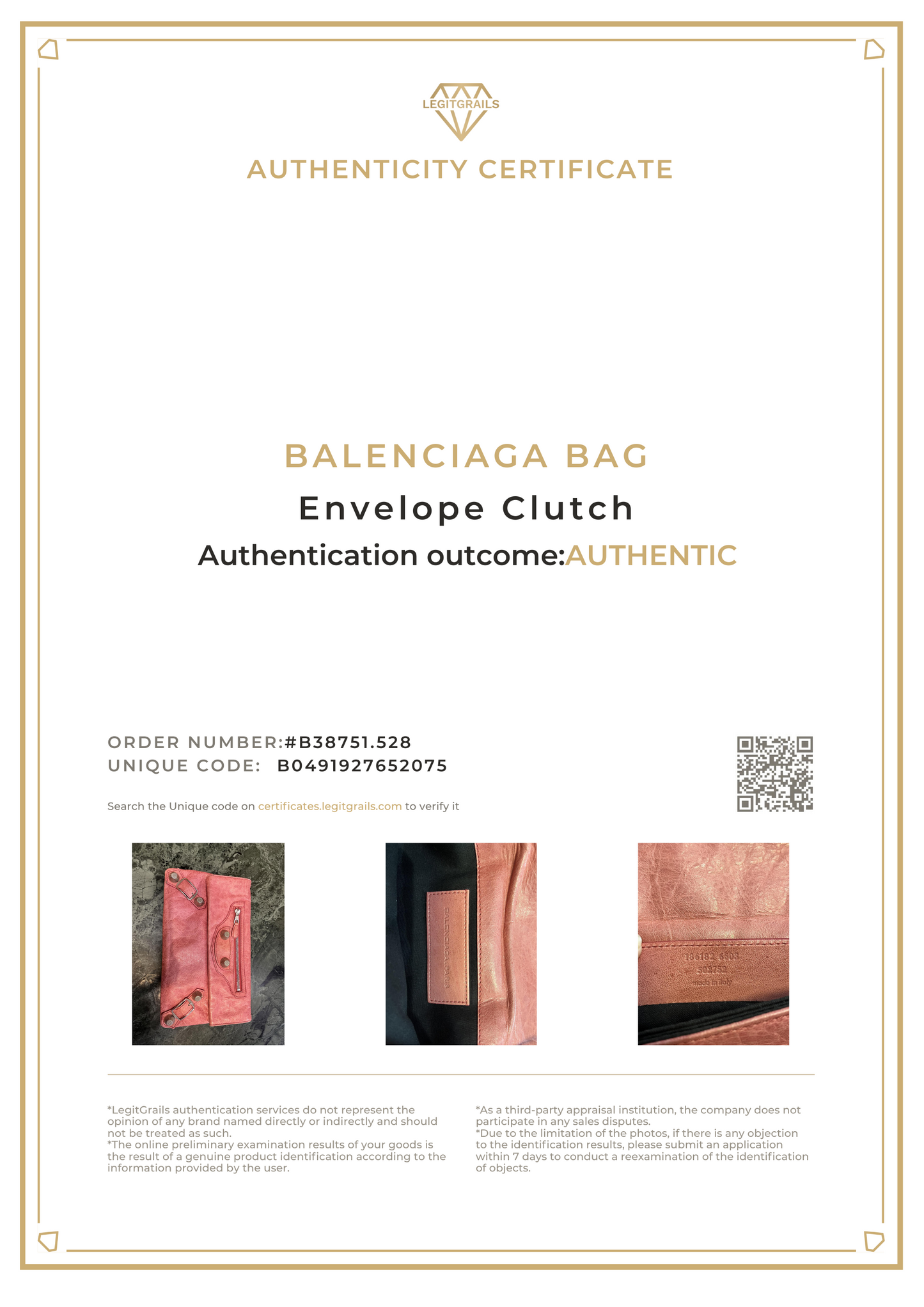 Balenciaga Pink Envelope Clutch