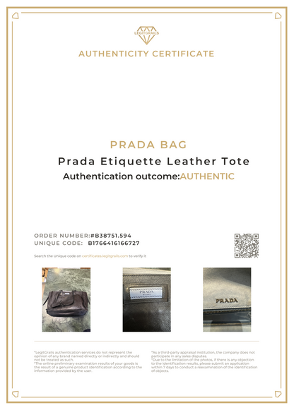 Prada Etiquette Leather Tote