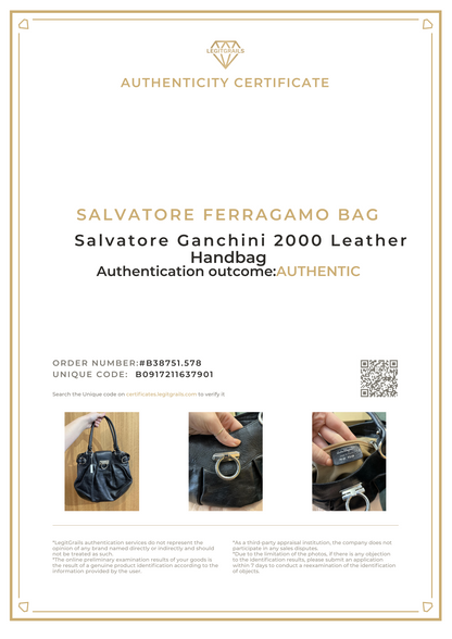 Ferragamo 2000 Ganchini Leather Handbag