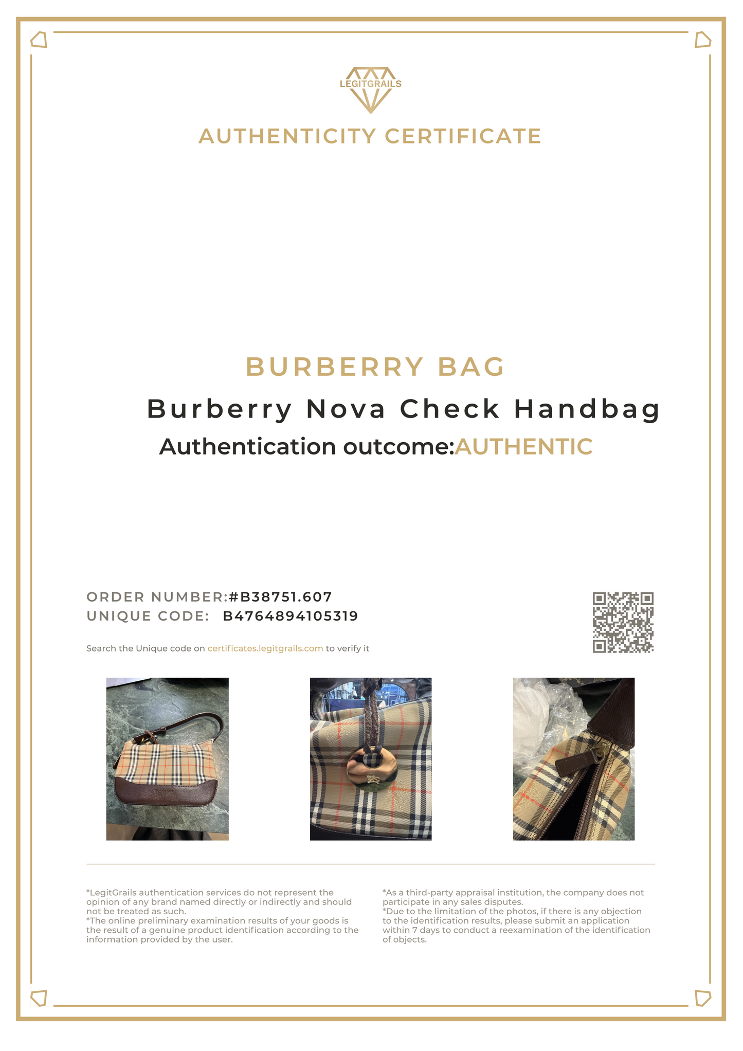 Burberry Nova Check Handbag