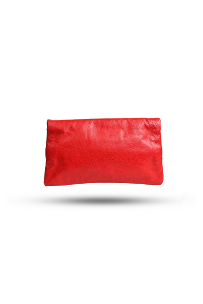 Balenciaga Red Leather Giant Envelope Clutch