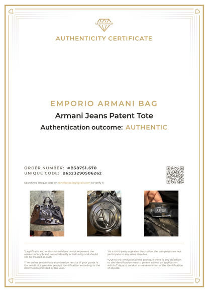 Armani Jeans Patent Tote