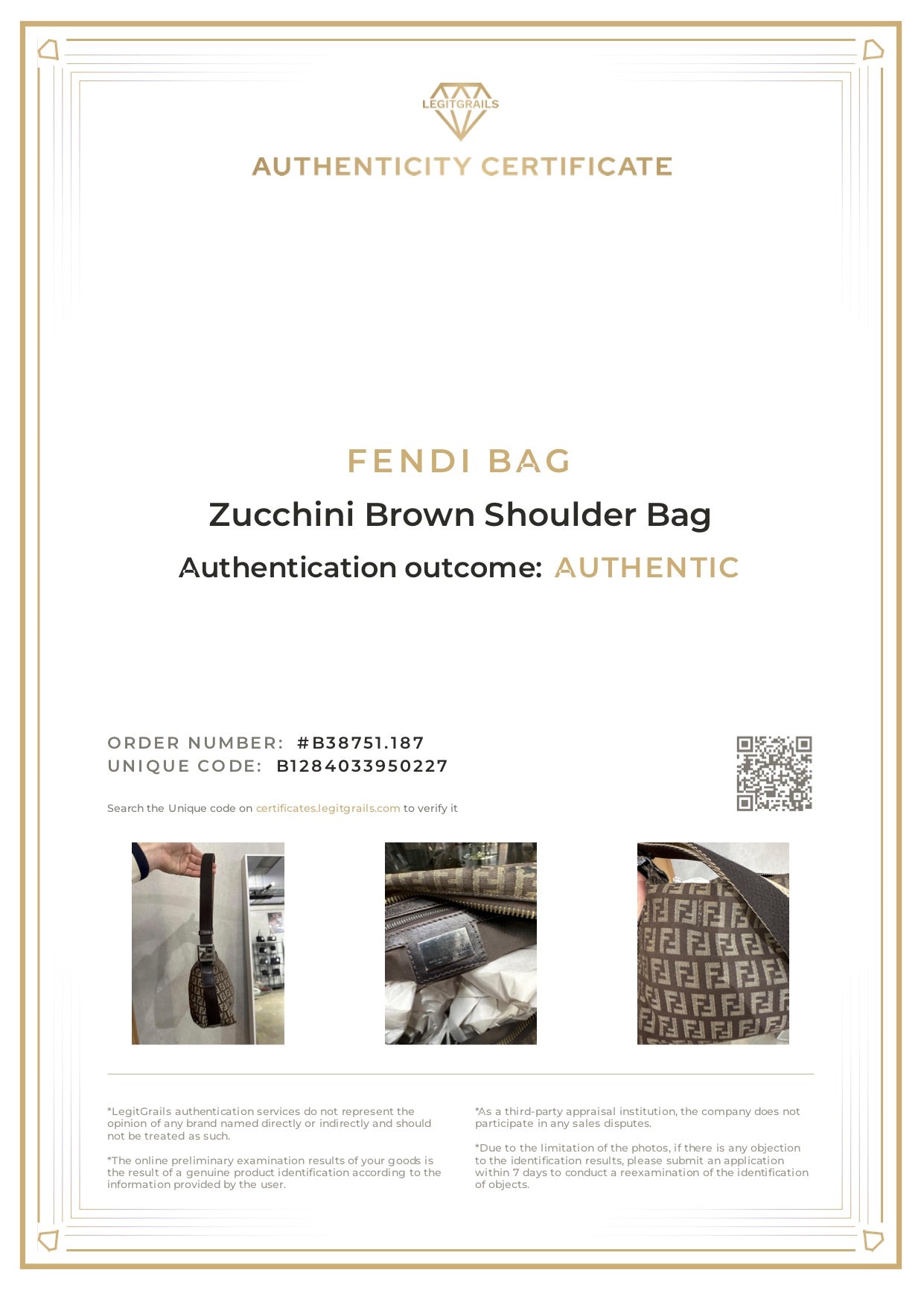 Fendi Zucchino Brown Shoulder Bag