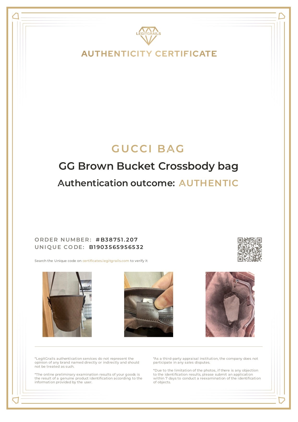 Gucci GG Brown Bucket Crossbody Bag