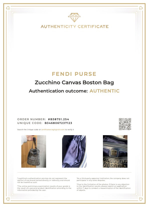 Fendi Zucchino Canvas Boston Bag