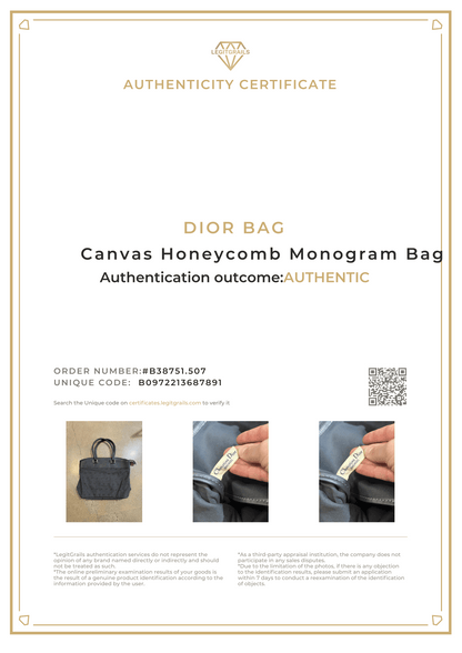 Dior Canvas Honeycomb Monogram Bag