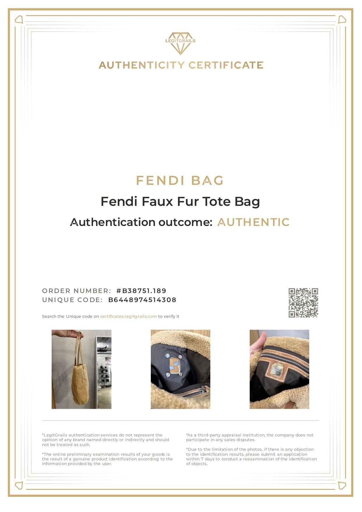 Fendi Faux Fur Tote Bag