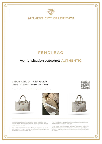 Fendi White Leather Villa Selleria Borghese Tote