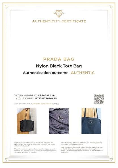 Prada Canapa Washed Black Tote