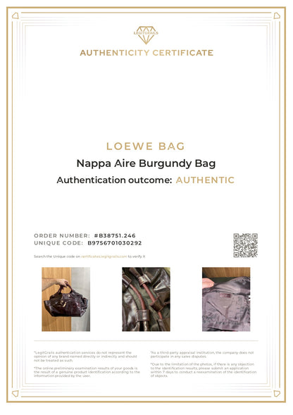 Loewe Nappa Aire Burgundy Bag