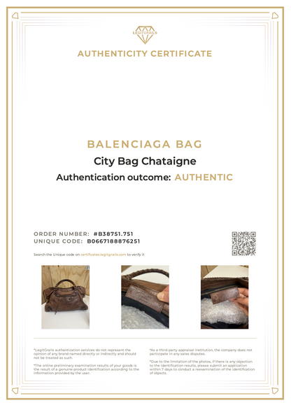 Balenciaga City Bag Chataigne