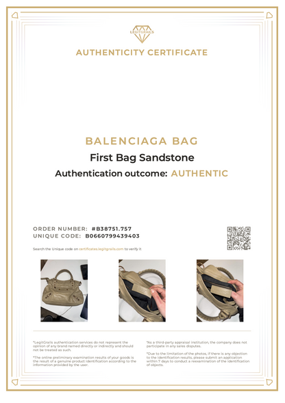 Balenciaga First Bag Sandstone