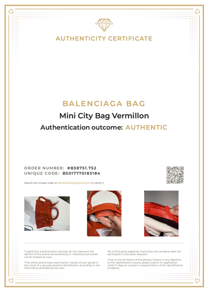 Balenciaga Mini City Bag Vermillon