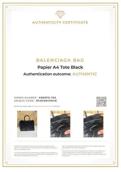 Balenciaga Papier A4 Tote Black