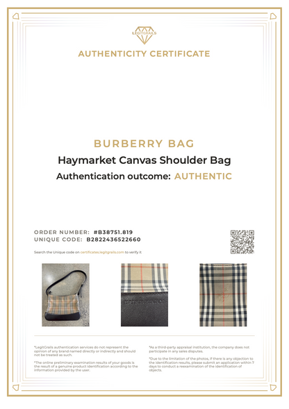 Burberry Haymarket Canvas Shoulder Bag