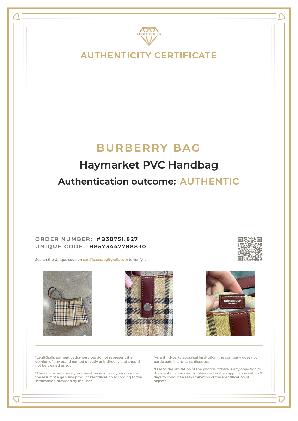 Burberry Haymarket PVC Handbag
