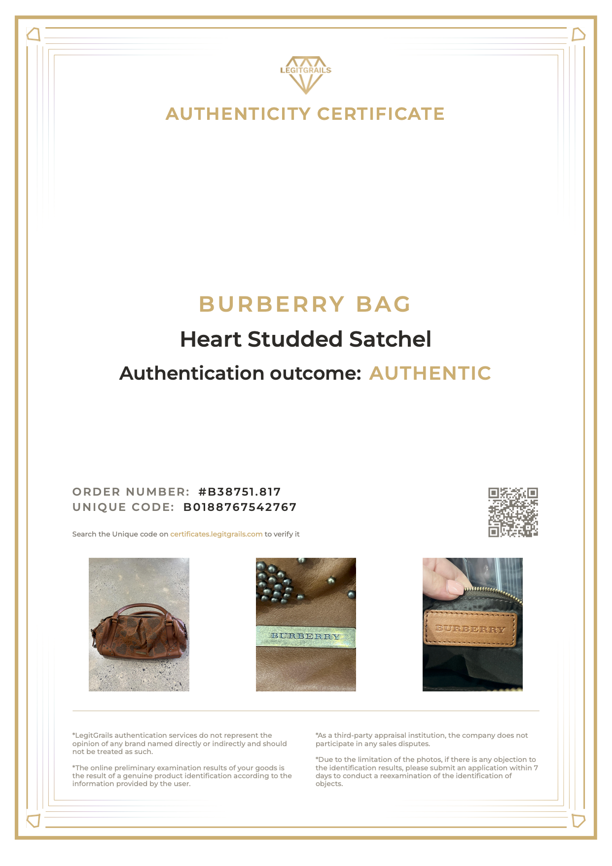Burberry Heart Studded Satchel