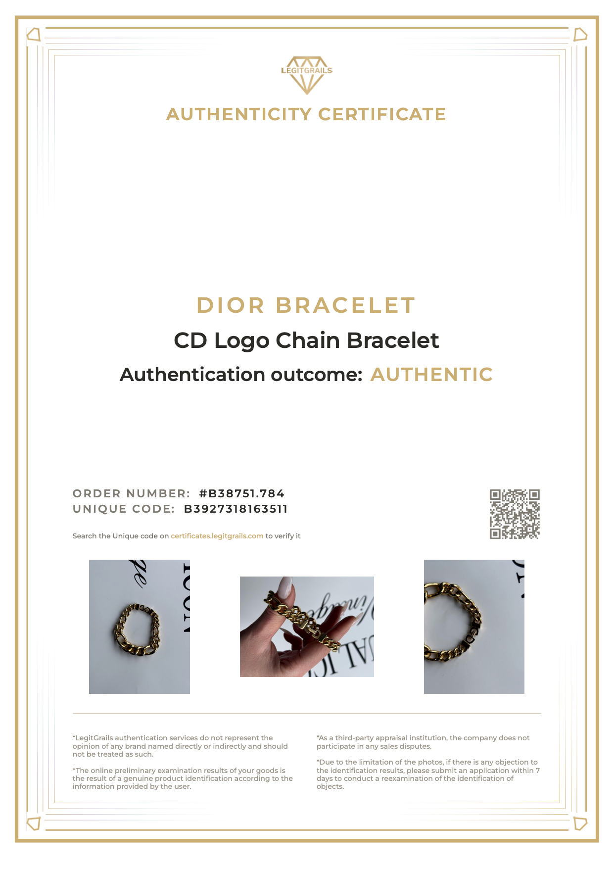 CD Logo Chain Bracelet