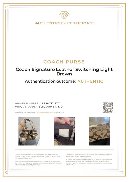 Coach Signature Switching Light Brown Shoulder bag