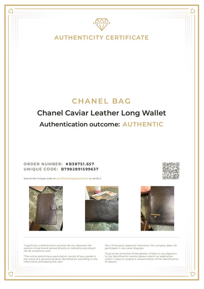Chanel Caviar Leather Long Wallet